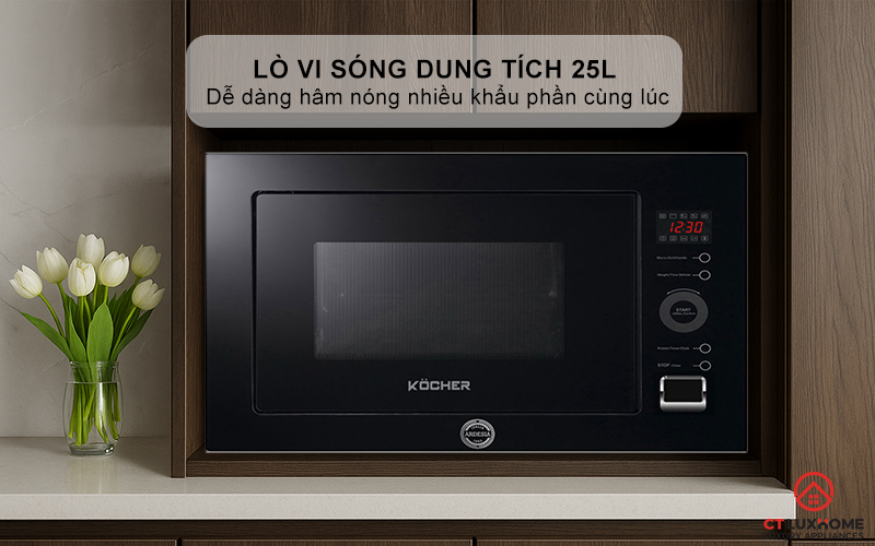 Lò vi sóng dung tích 25L thoải mái sử dụng