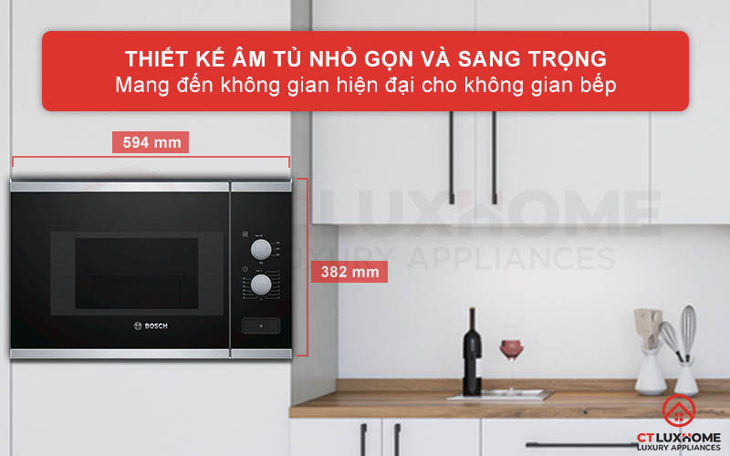 LÒ VI SÓNG ÂM TỦ BOSCH BFL520MS0 SERIE 4 20 LÍT AUTOPILOT 7 1