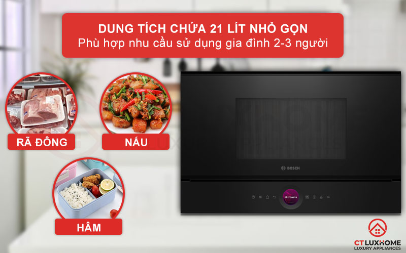    LÒ VI SÓNG ÂM TỦ BOSCH BFL7221B1 MÀU ĐEN SERIE 8 2