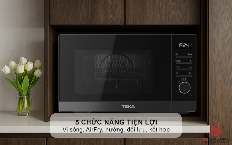 Chức năng nấu nướng: lò vi sóng, AirFry (chiên không dầu), nướng, đối lưu, chế độ kết hợp