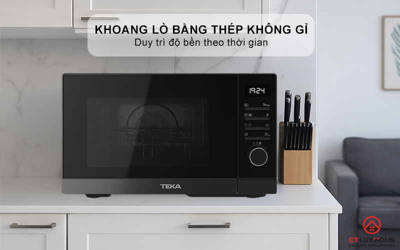 Khoang lò bằng thép không gỉ, bền và dễ vệ sinh