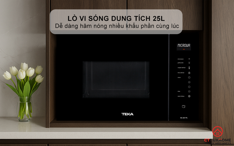 Lò vi sóng dung tích 25L thoải mái sử dụng