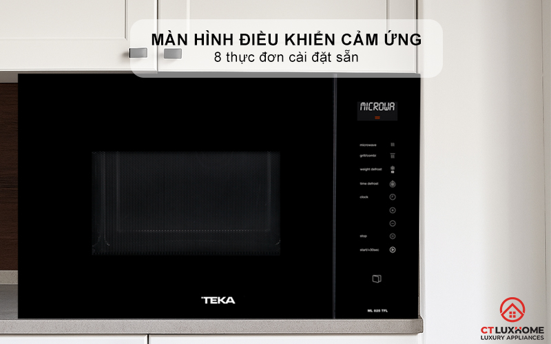 Màn hình điều khiển cảm ứng với 8 thực đơn cài đặt sẵn