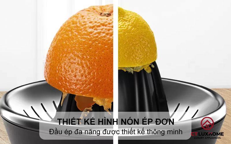 Thiết kế hình nón ép đơn dành cho trái cây lớn và nhỏ