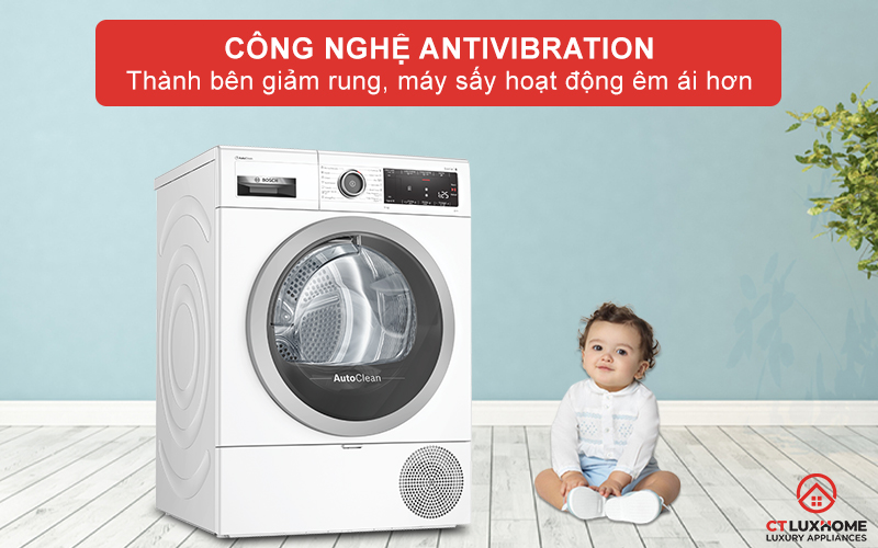 MÁY SẤY BOSCH SERIE 8 WTX87M90BY HEATPUMP 9KG 11