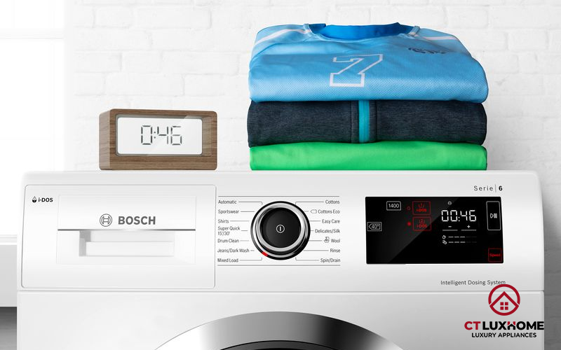 Tăng tốc độ rửa lên đến 65% trên máy giặt Bosch WGG234E0SG.