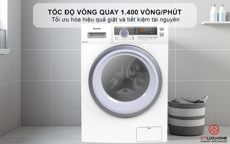 Tốc độ vòng quay 1.400 vòng/phút, giảm thời gian phơi