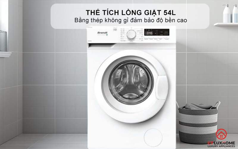 Thể tích lồng giặt 54L bằng thép không gỉ
