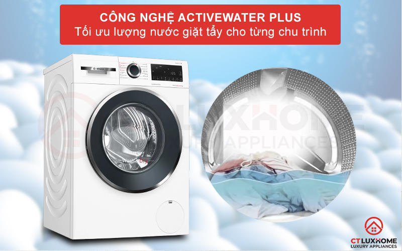 Tối ưu lượng nước giặt tẩy cho từng chu trình với công nghệ ActiveWater Plus