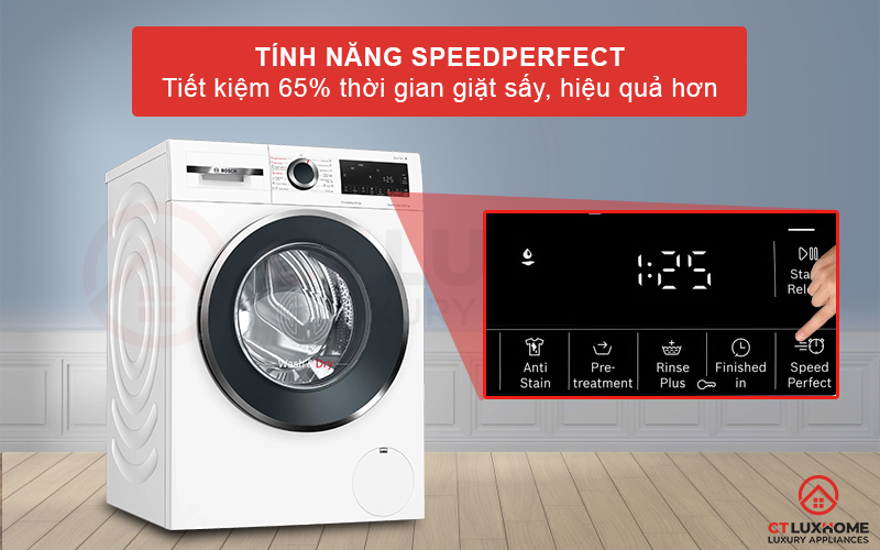 Tiết kiệm thời gian giặt sấy đến 65% nhờ SpeedPerfect