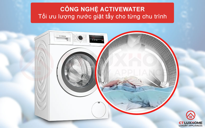 Tối ưu lượng nước giặt từng chu trình nhờ công nghệ ActiveWater