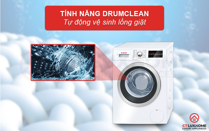 Lựa chọn Drum Clean để vệ sinh lồng giặt tự động theo định kỳ