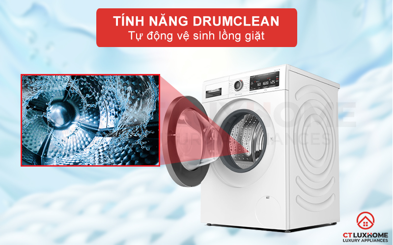 Kích hoạt Drum Clean để tự động vệ sinh sạch sẽ lồng giặt