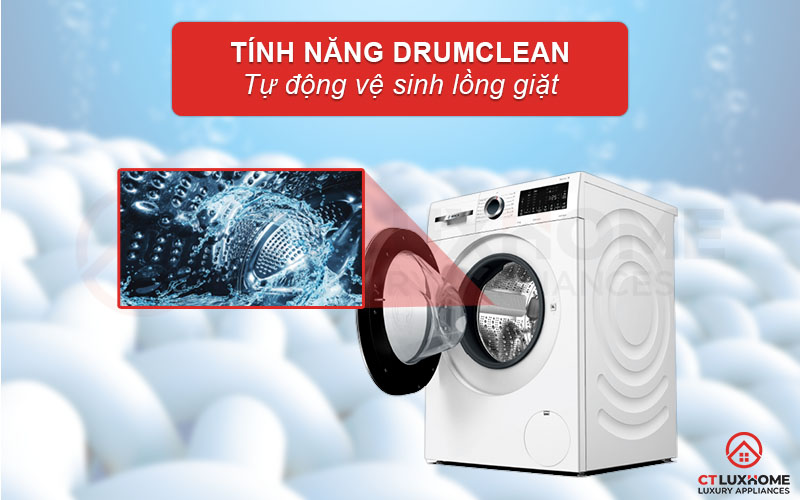 Chức năng DrumClean tự động vệ sinh sạch sẽ lồng giặt