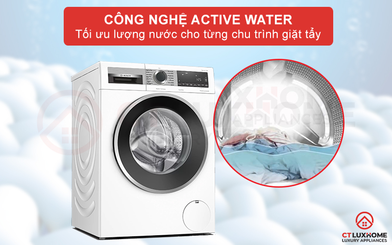 Công nghệ ActiveWater phân phối và tối ưu nước giặt cho từng chu trình