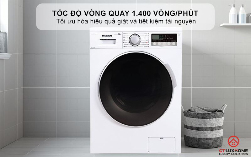 Tốc độ vòng quay 1.400 vòng/phút, giảm thời gian phơi