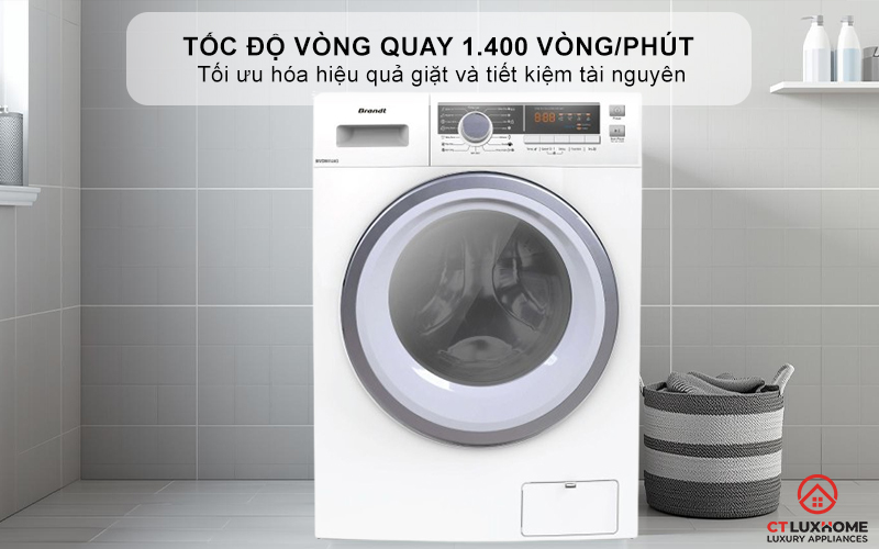 Tốc độ vòng quay 1.400 vòng/phút, giảm thời gian phơi