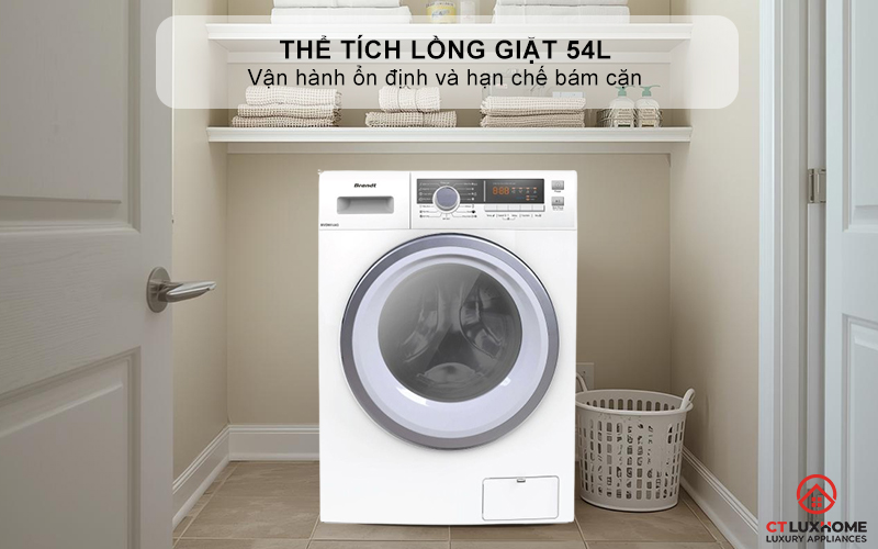 Thể tích lồng giặt 54L bằng thép không gỉ