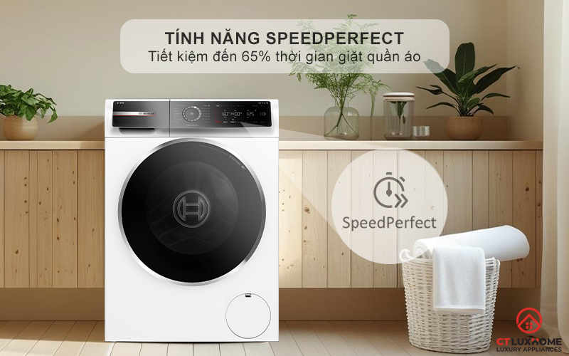 Tiết kiệm đến 65% thời gian giặt với chức năng SpeedPerfect
