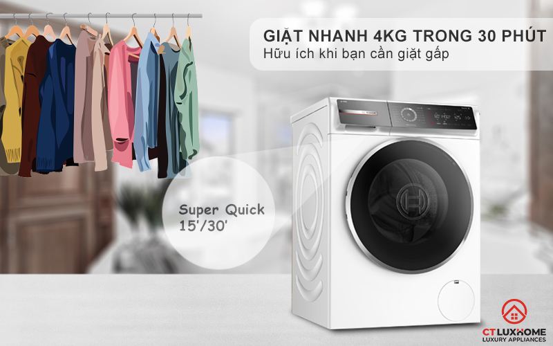 Giặt nhanh Super Quick 15’/30’ giúp bạn tiết kiệm thời gian