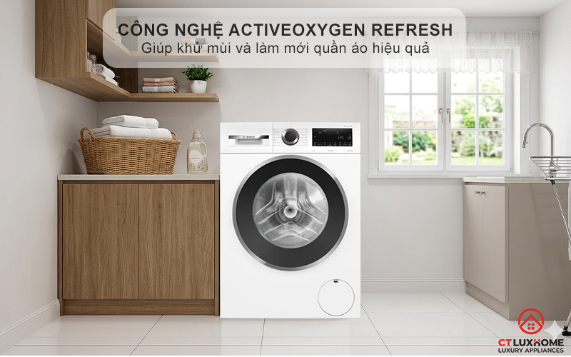 Công nghệ ActiveOxygen Refresh giúp khử mùi và làm mới quần áo hiệu quả