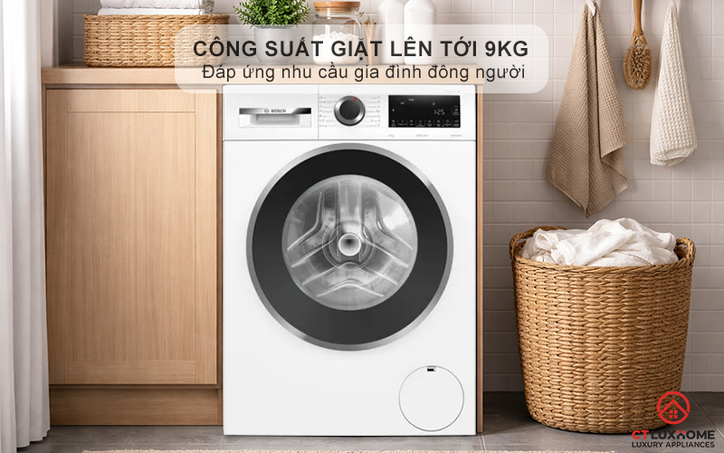 Công suất giặt lên tới 9kg - Đáp ứng nhu cầu gia đình đông người