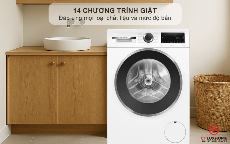 14 chương trình giặt, tùy nhu cầu sử dụng