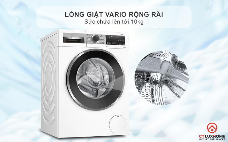 Lồng giặt Vario rộng rãi với sức chứa lên tới 10kg