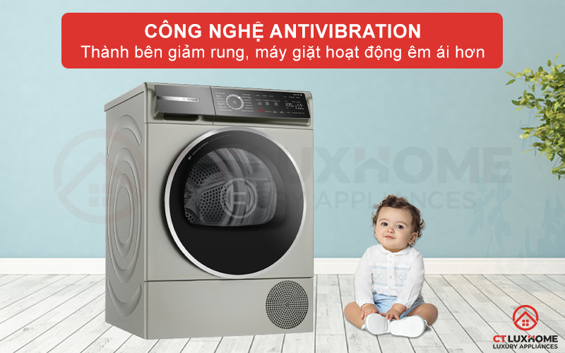 MÁY SẤY BƠM NHIỆT BOSCH SERIE 8 WQB246CX0 9KG MÀU BẠC  14