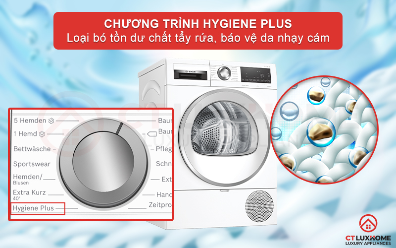 MÁY SẤY BƠM NHIỆT BOSCH WQG233C90 8KG SERIE 6  11