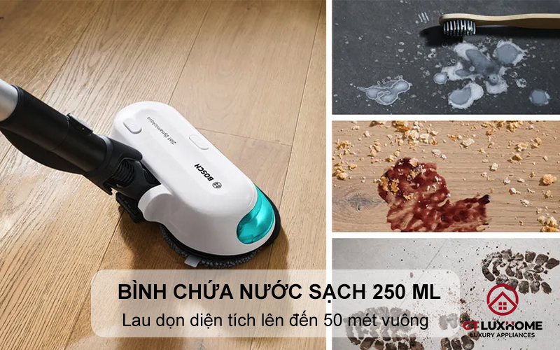 Bình chứa nước 250ml, làm sạch tối đa 50m2 trong một lần