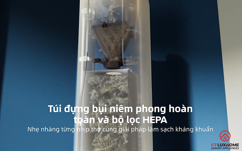 Túi đựng bụi và bộ lọc HEPA có thể vệ sinh bằng nước