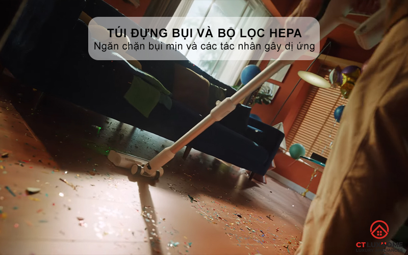 Túi đựng bụi và bộ lọc HEPA có thể vệ sinh bằng nước