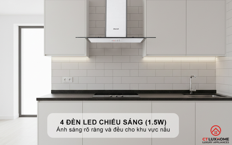 4 đèn led chiếu sáng (1.5W)