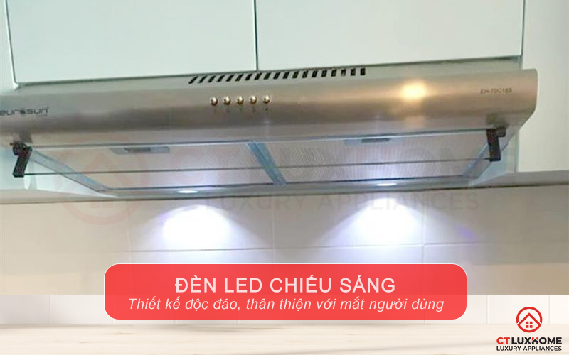 Hệ thống đèn LED chiếu sáng hỗ trợ người dùng quan sát khu vực bếp