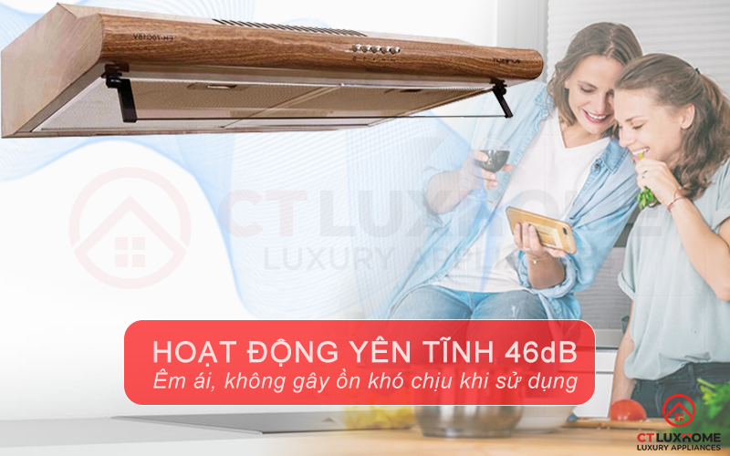 Độ ồn tối đa 46dB giữ cho căn bếp yên tĩnh