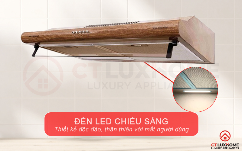 Hệ thống đèn LED chiếu sáng hỗ trợ người dùng quan sát khu vực bếp