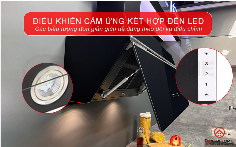 Bảng điều khiển cảm ứng nhạy bén kết hợp màn hình LED dễ dàng sử dụng