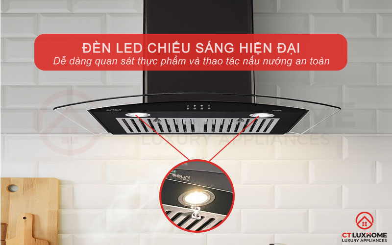 Nấu nướng thuận tiện với hệ thống đèn LED chiếu sáng hiện đại