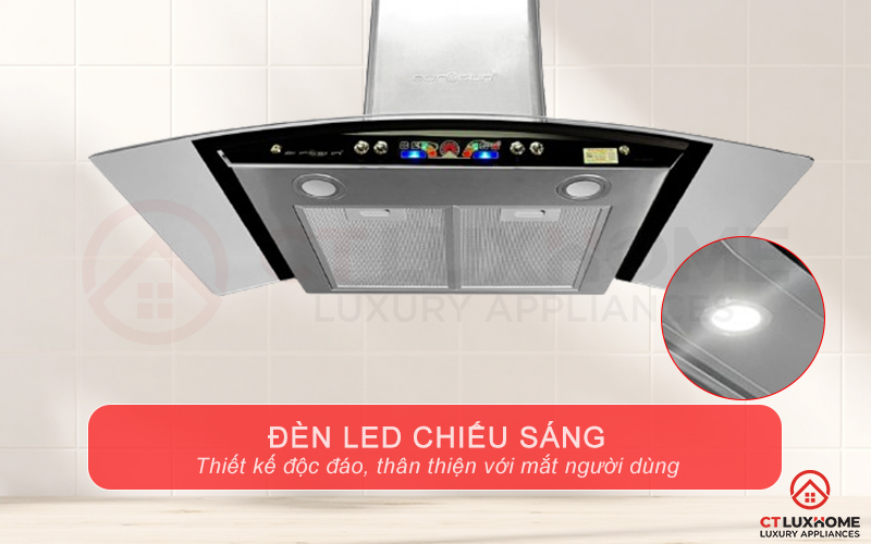 Hệ thống đèn LED chiếu sáng hỗ trợ người dùng quan sát khu vực bếp