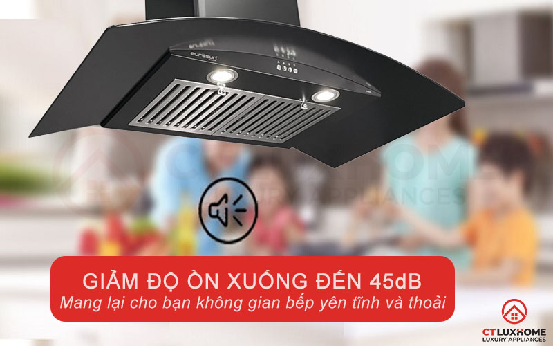 Máy hút mùi êm ái giảm độ ồn xuống đến < 48db