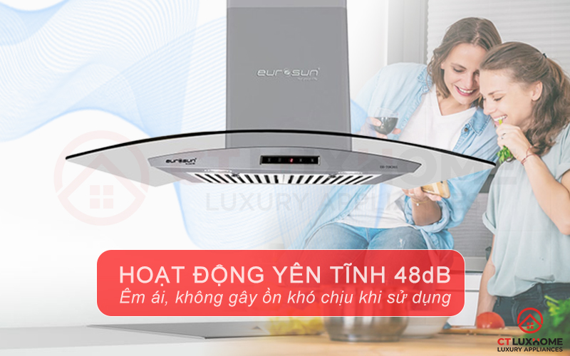 Độ ồn thấp < 48db tạo cảm giác yên tĩnh, không gây khó chịu