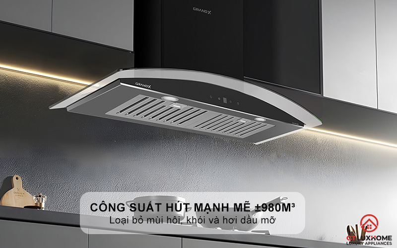 Công suất hút mạnh mẽ ±980m³