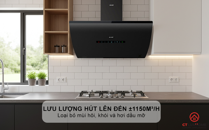 Lưu lượng hút lên đến ±1150m³/h