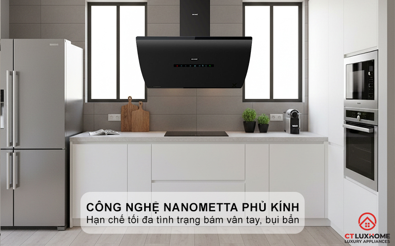 Công nghệ NanoMetta phủ kính xám chống bám vân tay