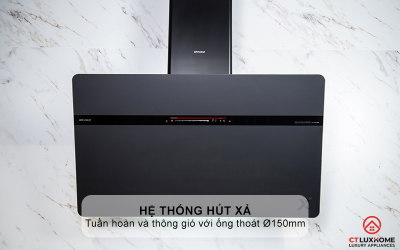 Hệ thống hút xả: Tuần hoàn và thông gió với ống thoát Ø150mm