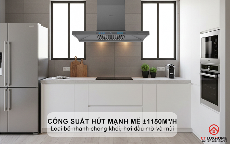 Công suất hút mạnh mẽ ±1150m³/h