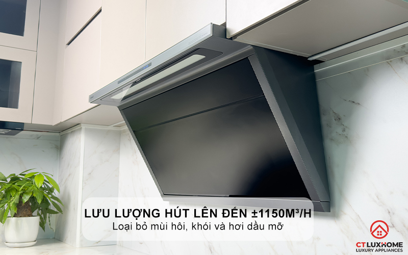Lưu lượng hút lên đến ±1150m³/h