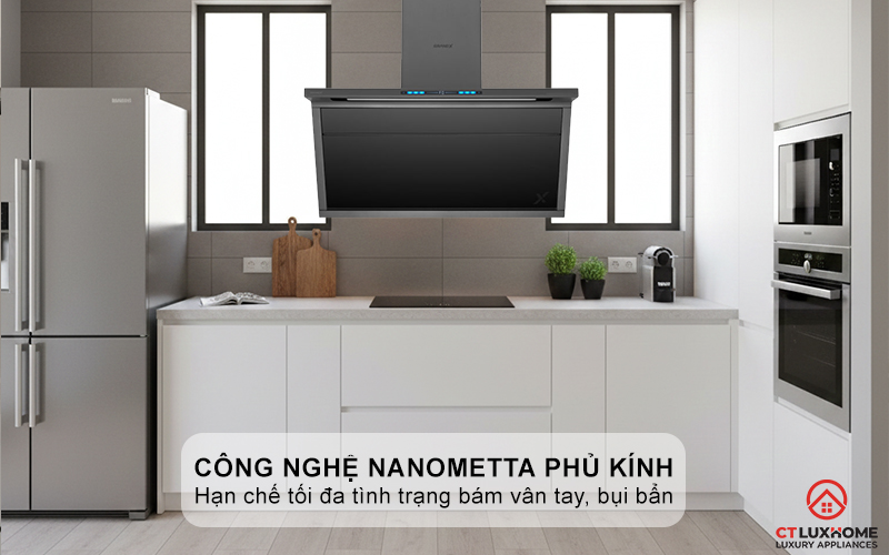 Công nghệ NanoMetta phủ kính xám chống bám vân tay