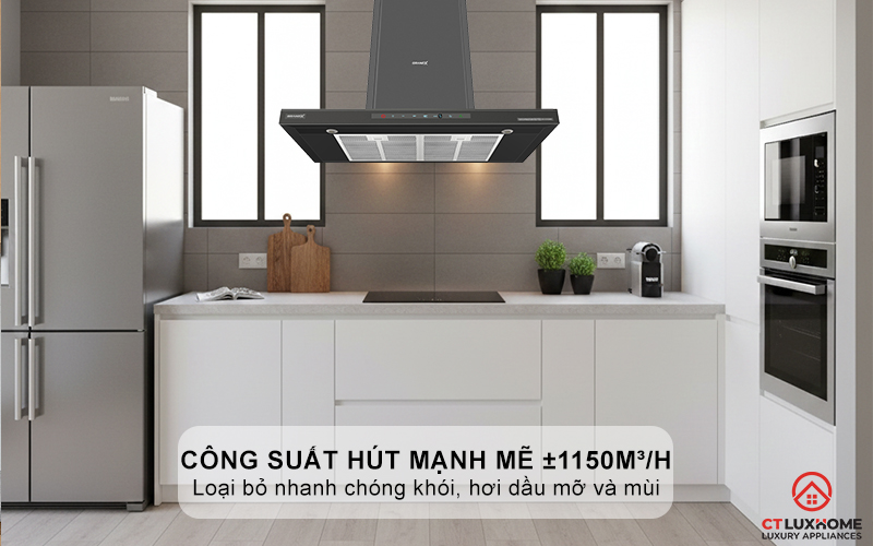 Công suất hút mạnh mẽ ±1150m³/h